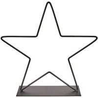 Stern auf Fuß Metallstern Dekostern Figur Metall schwarz Ø 38x0,4 cm