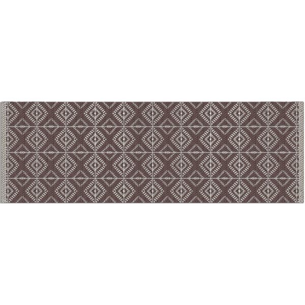 Teppichläufer Küchenläufer Teppich Karo Rauten Design braun waschbar 60x180 cm