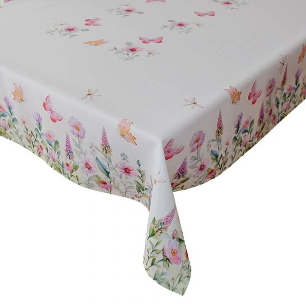 Tischtuch Tischdecke Frühlings & Sommerblumen Druck bunt Tischwäsche 130x170 cm
