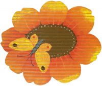 Weichschaummatte NOVA SKY Antirutschmatte Sonnenblume Schmetterling orange Ø 67 cm
