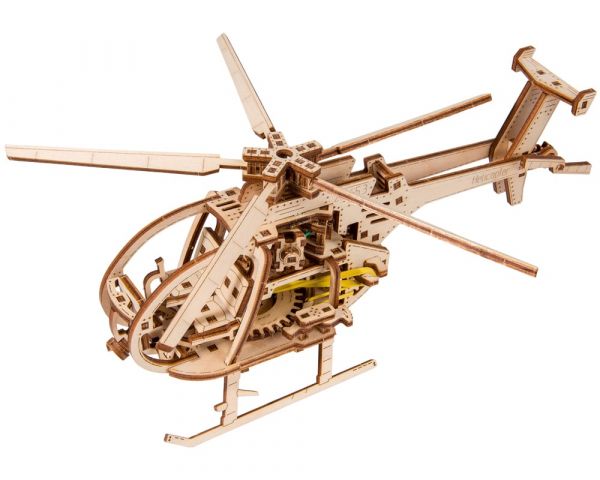 3D Holz Funktionsbausatz Helikopter Hubschrauber Bausatz 24 cm ab 14 Jahre