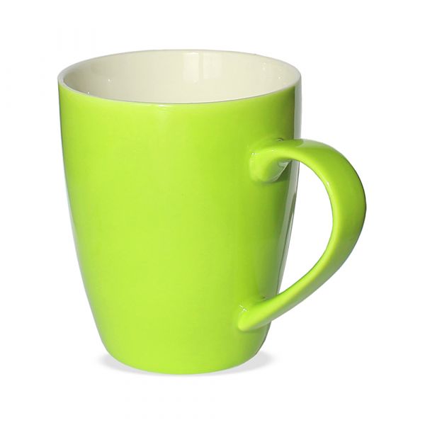 Tasse Becher Kaffeebecher kiwi-grün 1 Stk 10cm 350ml Porzellan B-WARE