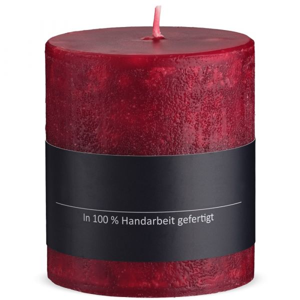 Kerze Stumpenkerze durchgefärbt einfarbig uni Ø 7x12 cm rot weinrot bordeaux