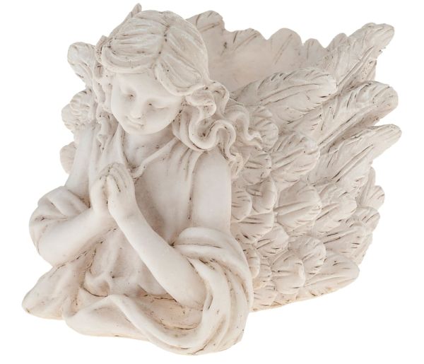 Blumentopf Engel Figur betend Grabschmuck Pflanztopf 17 cm