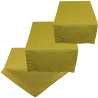 Tischläufer JANIN einfarbig Mitteldecke uni curry gelb 35x50 cm