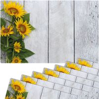 Tischsets MOTIV abwaschbar Sonnenblumen Strauß Holz 8er Set bunt