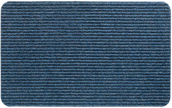 Fußmatte RIPS UNI Ripsmatte Türmatte Indoor rutschfest 40x70 cm - Blau