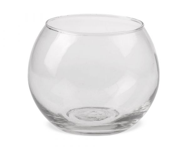 Glasvase Vase Blumenvase Kugelform flacher Boden Glas klar 1 Stk Ø 10x8 cm