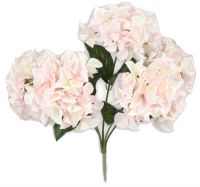 Hortensien Blüten Kunstblumen Kunstpflanzen 1 Bund 5 Blüten Ø 18 cm rosa hellrosa