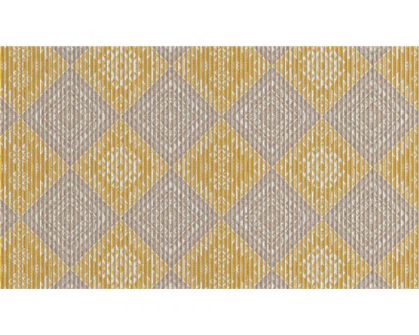 Bodenbelag NOVA SKY Läufer Vintage Muster Polyester gelb grau 1 Stk 65x100 cm