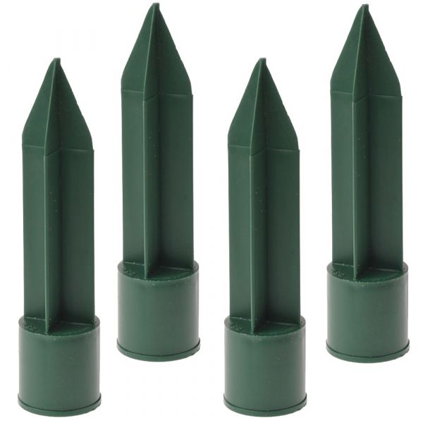 Kerzenhalter für Stabkerzen Adventsdeko Kunststoff grün 4er Set Ø 2,5x11,5 cm