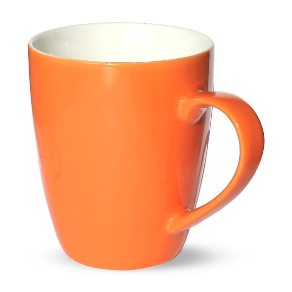 Tasse Becher Kaffeebecher orange 1 Stk 10cm 350ml Porzellan B-WARE