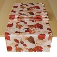 Tischläufer Blätter Herbst gedruckt buntes Herbstlaub Polyester 1 Stk 40x140 cm