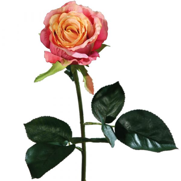 Rose Equador Kunstblume Stielrose Kunstpflanze Blüte 51 cm 1 Stk gelb / pink