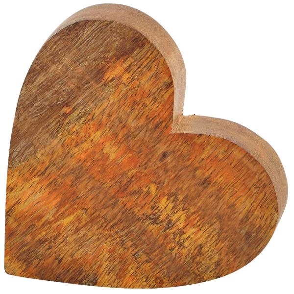 Dekofigur Herz Dekoherz Figur Herzform Mangoholz Holz braun 10 cm