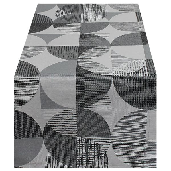 Tischläufer JULENE Streifen Mitteldecke taupe Baumwolle Polyester 40x100 cm