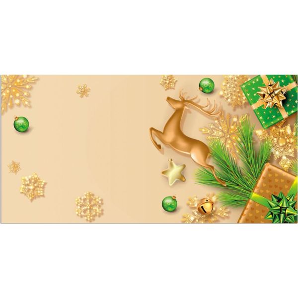 Teppichläufer Küchenläufer Teppich Weihnachten Hirsch gold grün waschbar 60x120 cm
