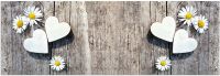 Teppichläufer Küchenläufer Teppich Gänseblümchen Herzen Holz waschbar - 60x180 cm
