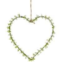 Blumenherzen Schleierkraut Herzen 1 Stk. Dekokränze weiß / grün Ø 16 cm