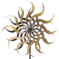 Windrad Gartendeko Metall Sonne gegenläufig gold geschraubt 1 Stk 38x180 cm