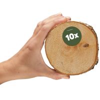Baumscheiben 10 Stk. Holzscheiben zum Basteln Dekorieren 10 - 12 cm