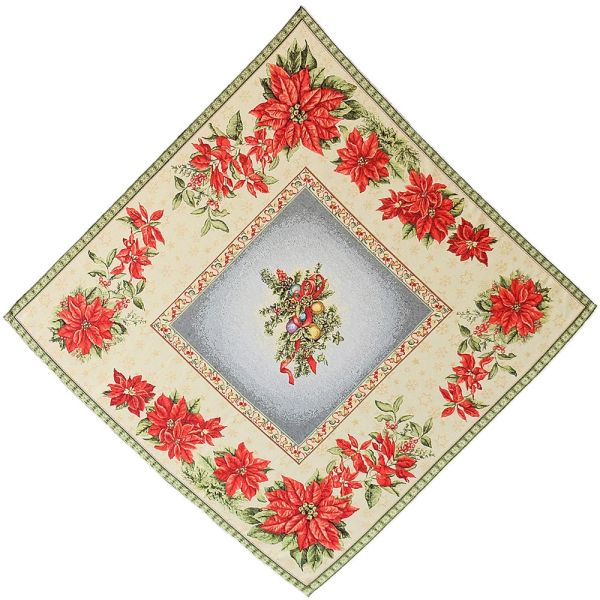 Tischdecke Mitteldecke Weihnachtsstern bunt Polyester Baumwolle 95x95 cm