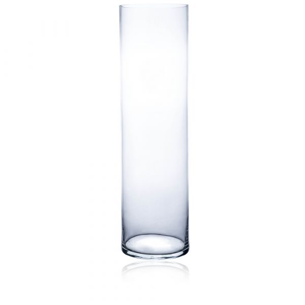 Zylinderförmige Glasvase Glas Vase Cold-Cut Dekoglas klar 1 Stk. Ø25x90 cm