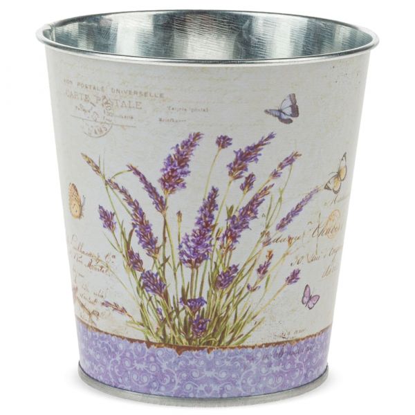 Pflanztopf Metalltopf Lavendelprint zum Bepflanzen 1 Stk Ø 10x10 cm
