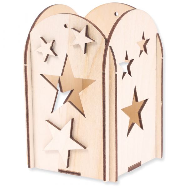 Steckbausatz Tischlaterne Sterne Kreativset Bausatz Holz für Kinder ab 4 Jahre