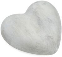 Herz mit Metallöse Grabschmuck Dekofigur Grabdeko Dekoherz grau 8x7,2x4,3 cm