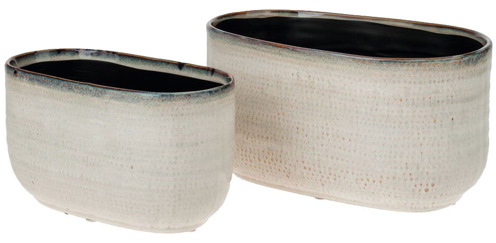 Pflanzschale Elegance Ø=30 H=10cm schwarz aus hochwertiger Steinzeug-Keramik 