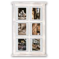 Collage Fenster 6 Fotos Galerierahmen Fotogalerie Holz gekalkt Vintage weiß