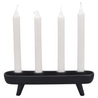 Kerzenständer für 4 Stabkerzen in schwarz Adventskranz 27,5 cm