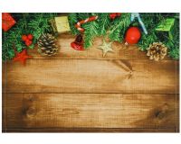 Tischset Stoff CLOTH waschbar Geschenke Zapfen Girlande Holz Weihnachten 1 Stk