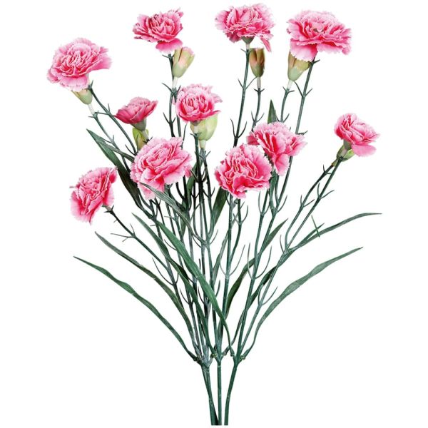 Kunstblume Nelke in rosa 3 Blüten 50 cm Kunststoff