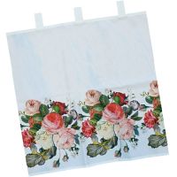 Bistrogardine Gardine Blickdicht & Schlaufen mit bunten Rosen Blüten 1 Stk 150x45 cm