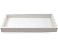 Tablett Dekotablett Serviertablett rechteckig weiß 30x15x3 cm