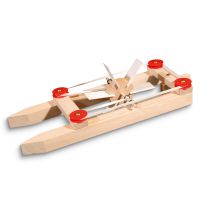 Katamaran Holz Modell Gummimotor Bausatz Kinder Werkset Bastelset ab 9 Jahren
