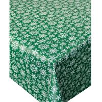 Tischdecke SCHNEEFLOCKEN Weihnachten Wachstuch 1 Stk 130x160 cm dunkelgrün