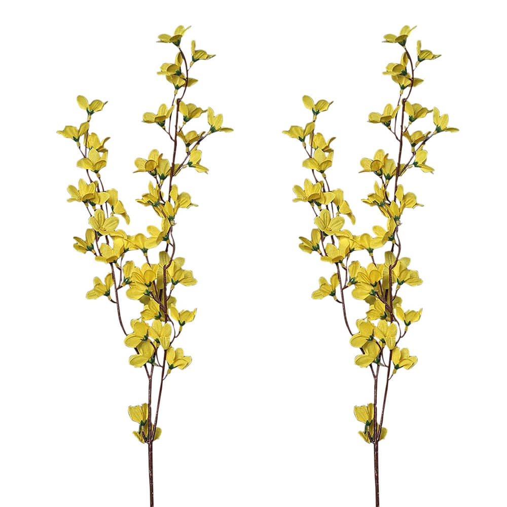 Deko Pflanze künstlicher Forsythienzweig 2er Set Kunststoff schönes Gelb 83  cm kaufen