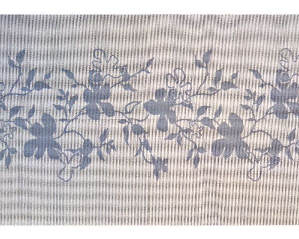 Tischset ORLANDO Outdoor Platzset Blumen Polyester 1 Stk 30x45 cm weiß grau
