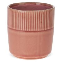 Dekotopf Blumentopf Übertopf mit Rillenmuster Keramik rosa 1 Stk - Ø 10,5x11 cm