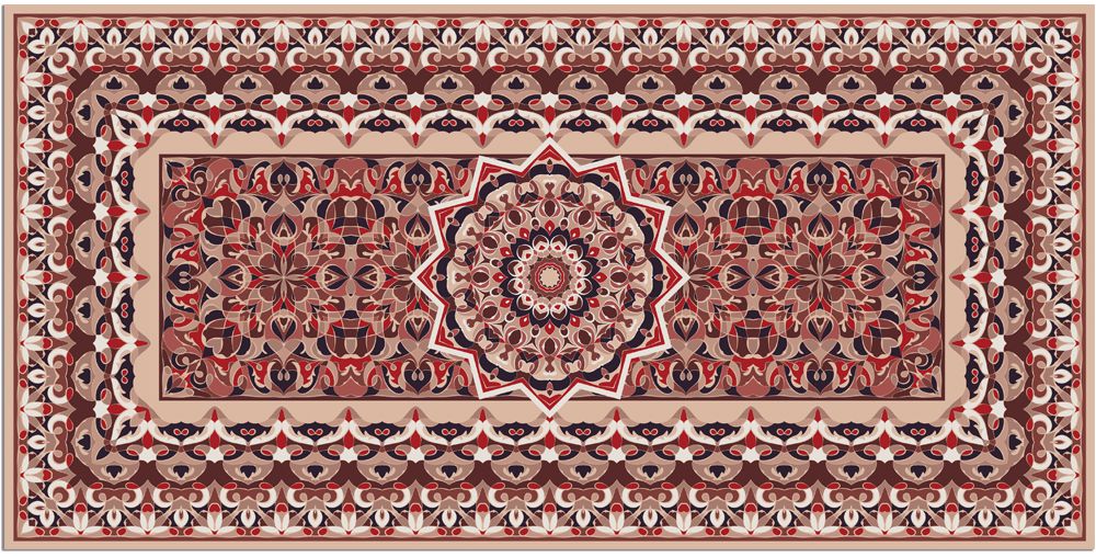 Teppichläufer Küchenläufer Teppich Perser Stern Ornament beige waschbar  60x120 cm kaufen