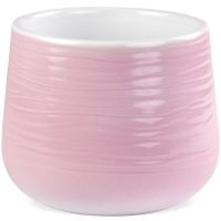 Übertopf Blumentopf Rillenmuster Keramik rosa modern 1 Stk Ø 14x14 cm