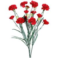 Kunstblume Nelke in rot 3 Blüten 50 cm Kunststoff