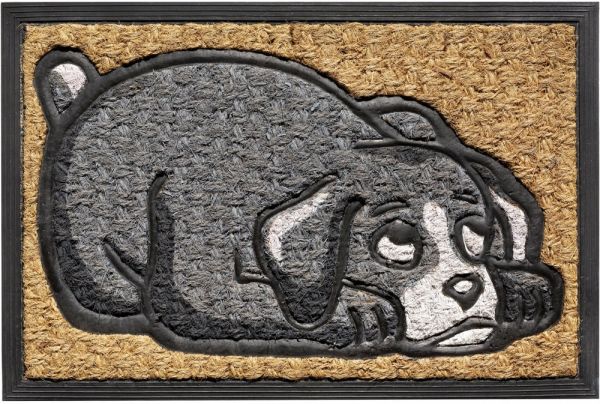Fußmatte Fußabstreifer Kokos In- & Outdoor Gummi Hund 1 Stk - 40x60 cm