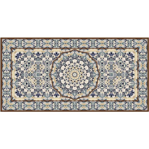 Teppichläufer Küchenläufer Teppich Perser Ornamente beige blau waschbar 60x120 cm