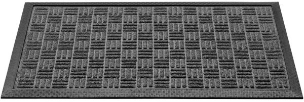 Fußmatte Fußabstreifer Türmatte Outdoor Karomuster 45x75 cm Polyester - Anthrazit