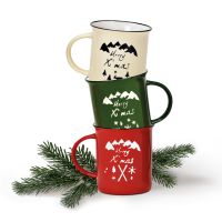 Schöne Weihnachtstassen 36er Set X-MAS Amerikanisch 3 Farben Tassen