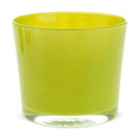Glastopf Übertopf Pflanzgefäß Teelichtglas rund Glas grün 1 Stk 11,5x11 cm